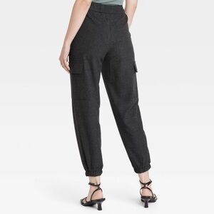 a new day Women’s Charcoal Grey High-Rise Cargo Ankle Joggers Trousers Size 8